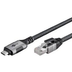 Kjell Nettverkskort For Kablet Nettverk17|Nettverkskabler|Nettverkskabel med USB-tilkobling USB-C 2 m