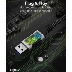 Kjell Nettverkskabler|Usb-A & B-Kabler|Nettverkskabel med USB-tilkobling USB-A 2 m