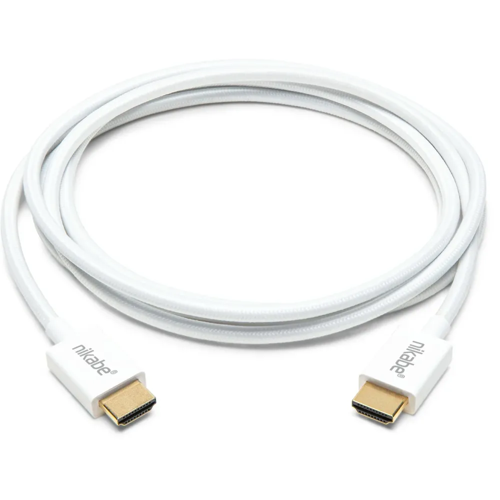 Nikabe Hdmi|Kabler Og Adaptere|Ultra Slim HDMI-kabel med 8K-støtte - Hvit 2 m