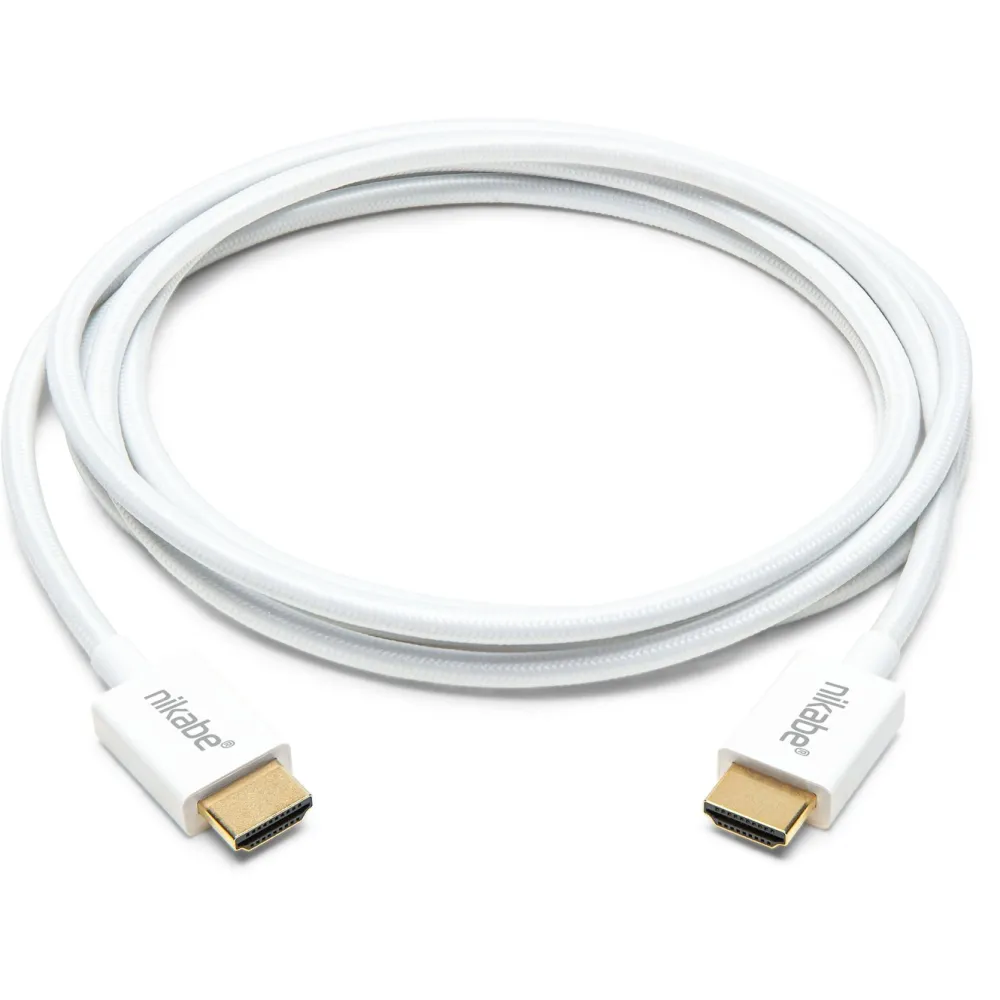 Nikabe Hdmi|Kabler Og Adaptere|Ultra Slim HDMI-kabel med 8K-støtte - Hvit 2 m