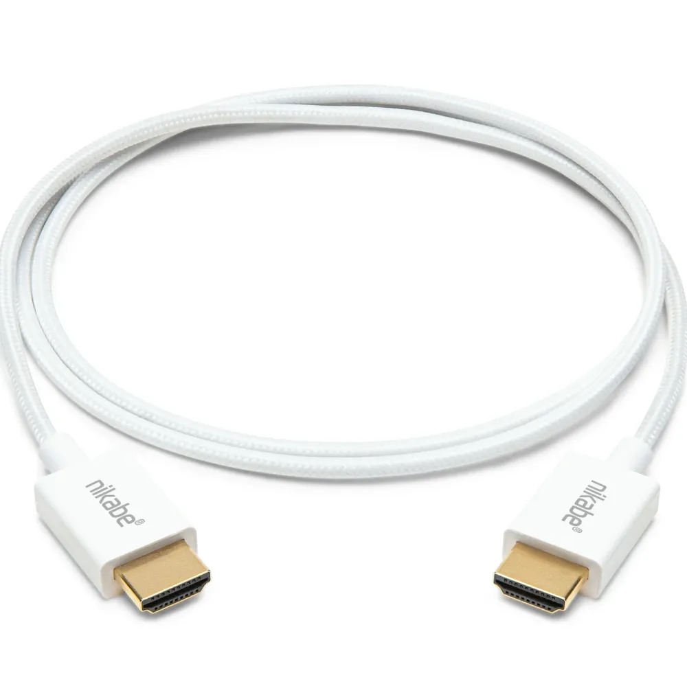 Nikabe Hdmi|Kabler Og Adaptere|Ultra Slim HDMI-kabel med 8K-støtte - Hvit 1 m