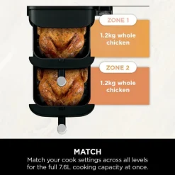 Ninja Kjøkken Og Spisestue|Stacked Dual Zone airfryer 7,6 L