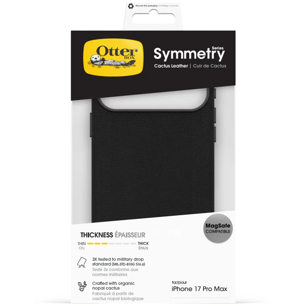 Otterbox Iphone-Tilbehør|Symmetry Cactus Leather Magsafe for iPhone 17 Pro Max Svart