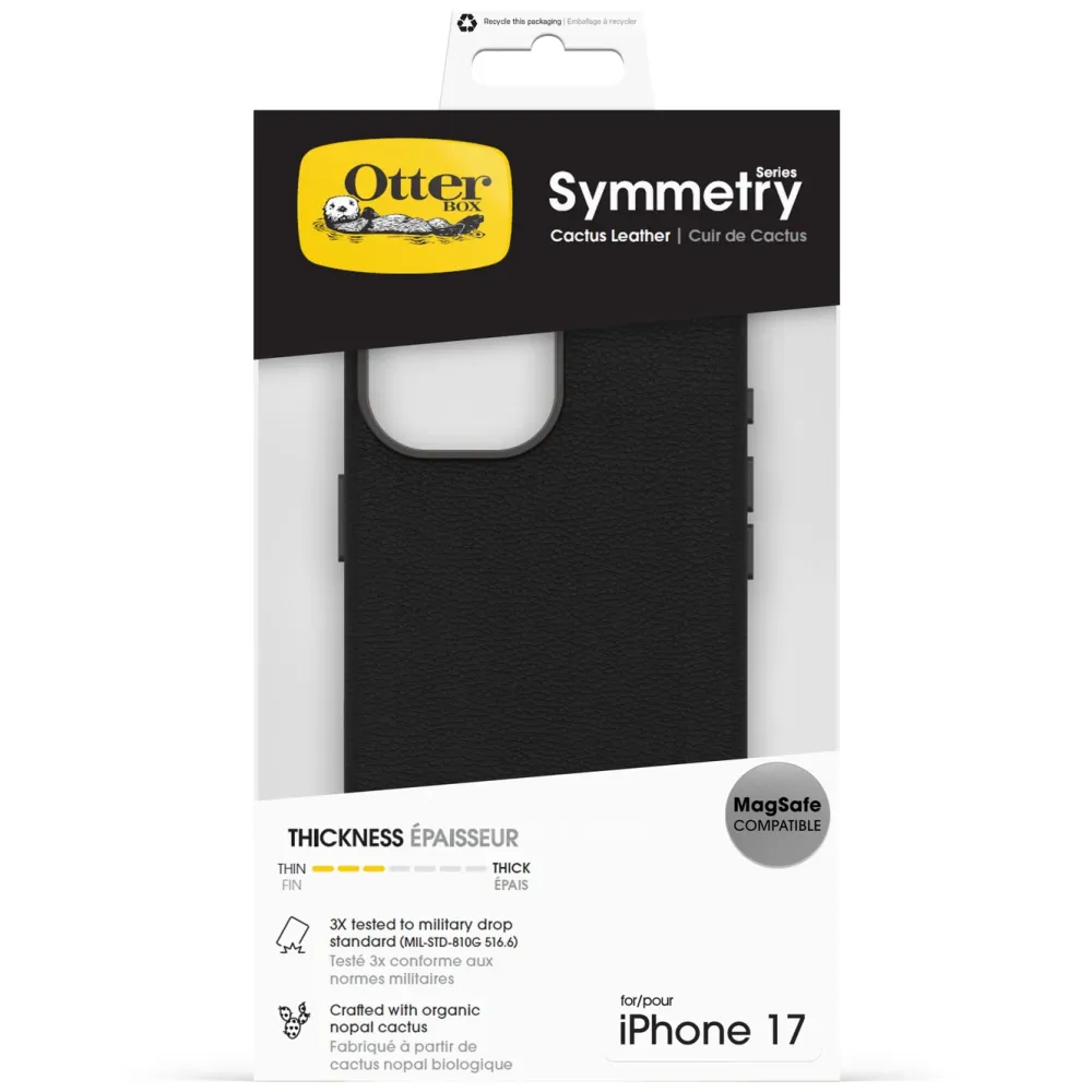 Otterbox Iphone-Tilbehør|Symmetry Cactus Leather Magsafe for iPhone 17 Svart