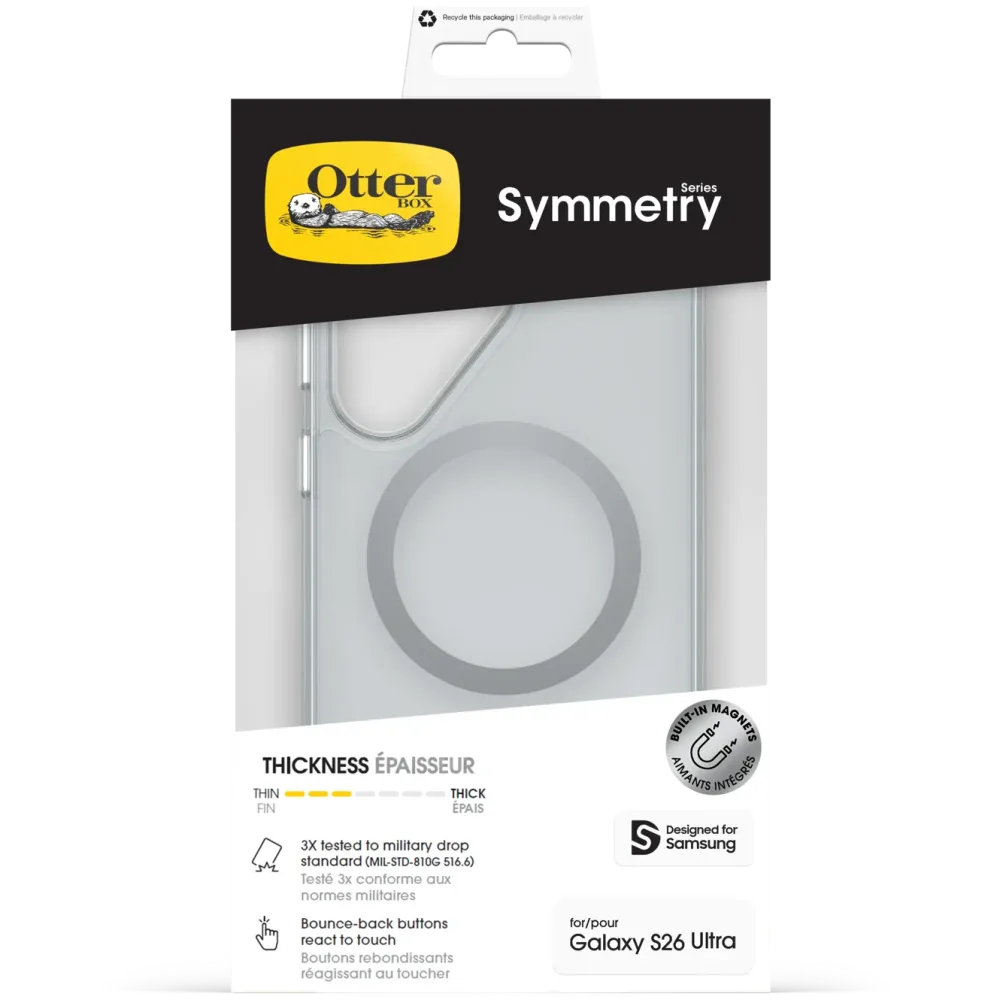 Otterbox Mobildeksler & Etui|Symmetry Clear Magnets-deksel til Galaxy S26 Ultra Transparent