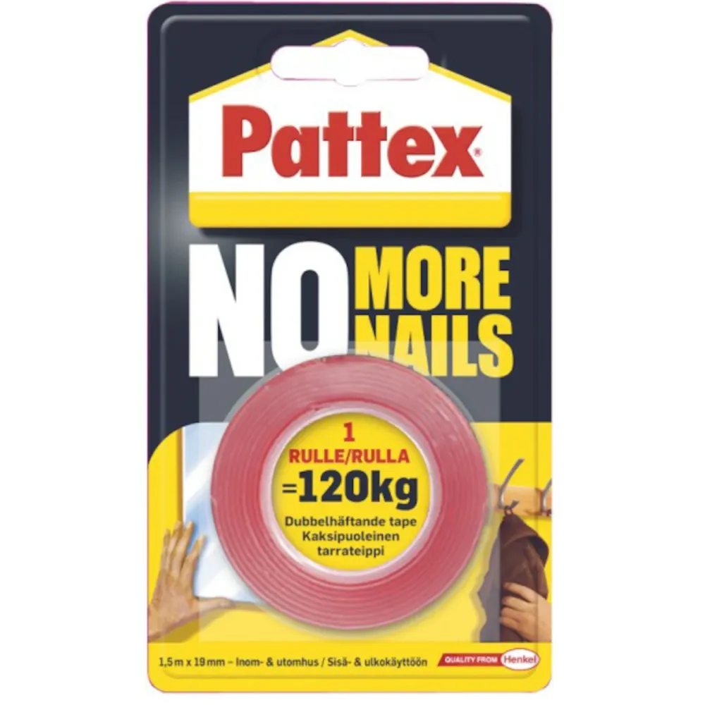Pattex Teip|No more nails, dobbeltsidig teip, 1,5 m