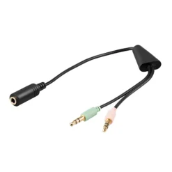 Kjell Lyd- & Videokabler|Hodetelefoner Og Hodesett|PC-adapter til mobil-headset