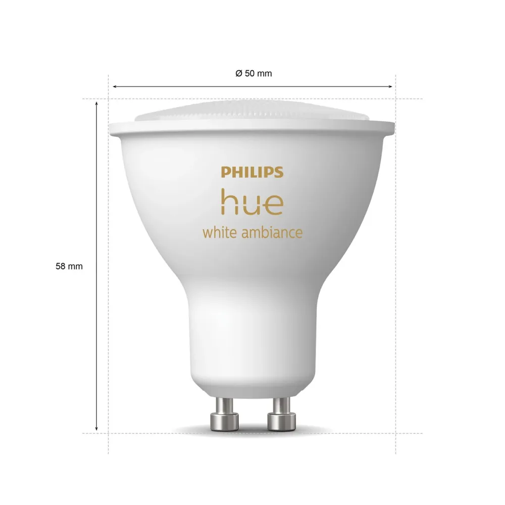 Philips Hue Smart Belysning|Smart Belysning|Ambiance Smart LED-pære GU10 350 lm 1-pk.