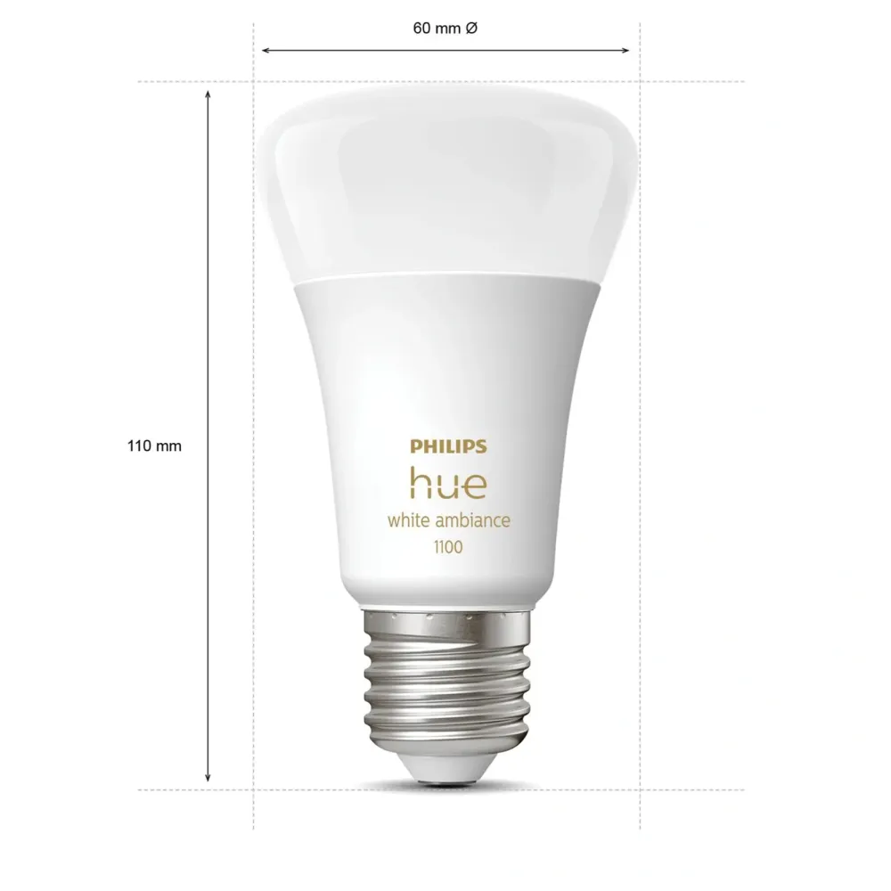 Philips Hue Smart Belysning|Smart Belysning|Ambiance Smart LED-pære E27 1100 lm 2-pack