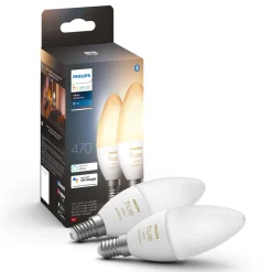 Philips Hue Smart Belysning|Smart Belysning|Ambiance Smart LED-pære E14 470 lm 2-pk.