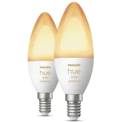 Philips Hue Smart Belysning|Smart Belysning|Ambiance Smart LED-pære E14 470 lm 2-pk.