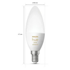 Philips Hue Smart Belysning|Smart Belysning|Ambiance Smart LED-pære E14 470 lm 2-pk.