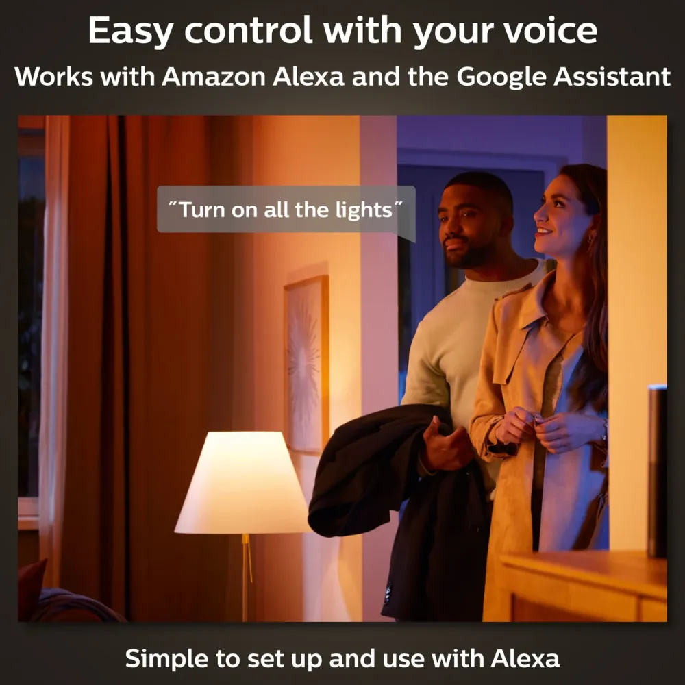 Philips Hue Smart Belysning|Lyslenker|Color Ambiance Smart LED-pære E27 1600 lm