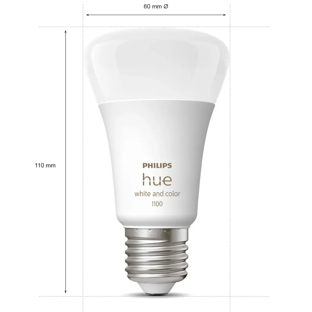 Philips Hue Smart Belysning|Smart Belysning|Color Ambiance Smart LED-pære E27 1100 lm 2-pk.