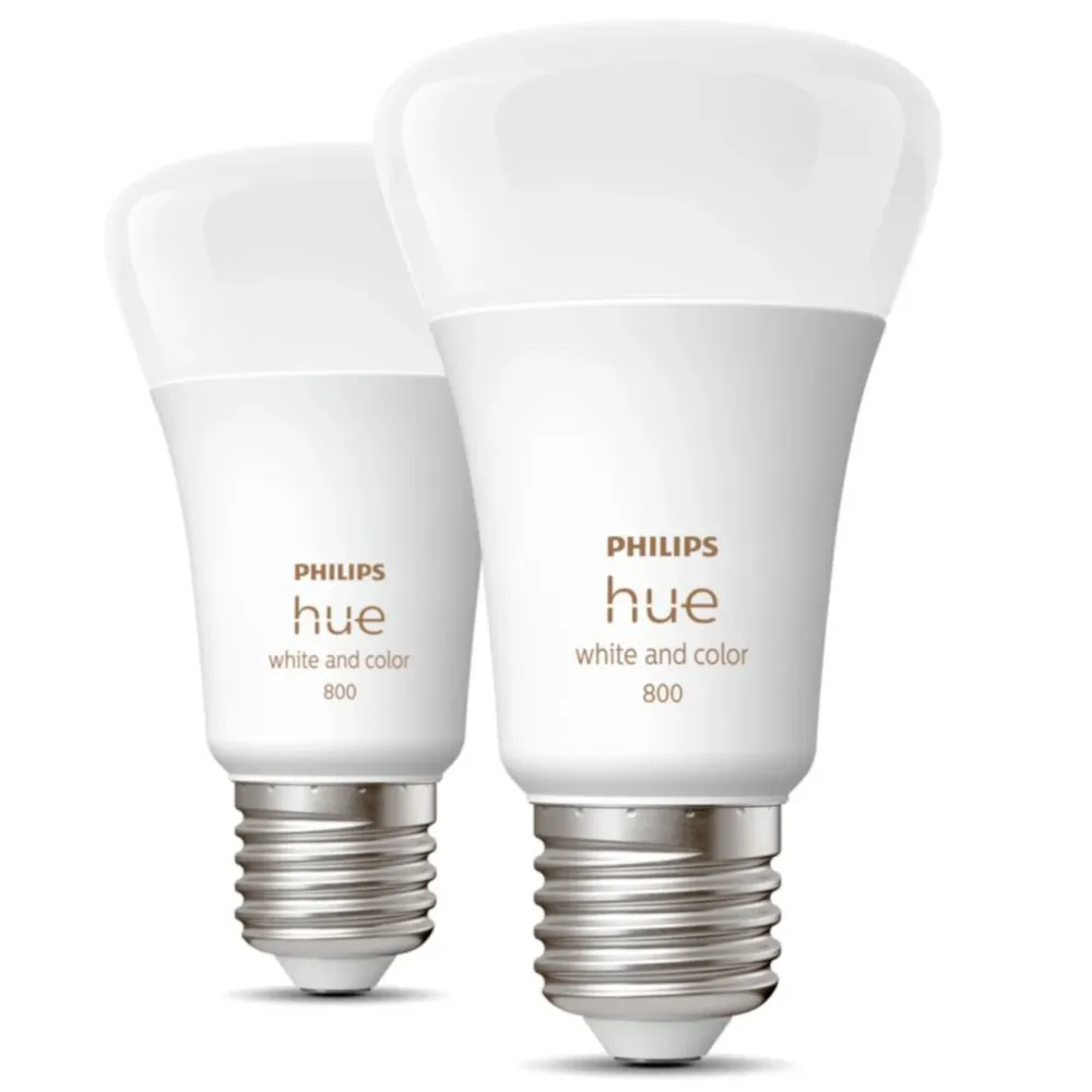 Philips Hue Smart Belysning|Smart Belysning|Color Ambiance Smart LED-pære E27 806 lm 2-pk