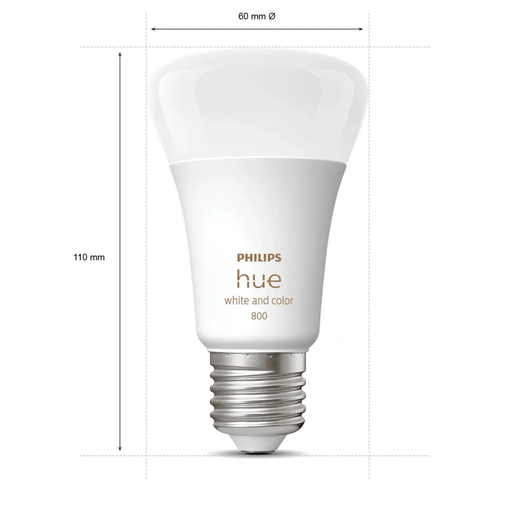 Philips Hue Smart Belysning|Smart Belysning|Color Ambiance Smart LED-pære E27 806 lm 2-pk