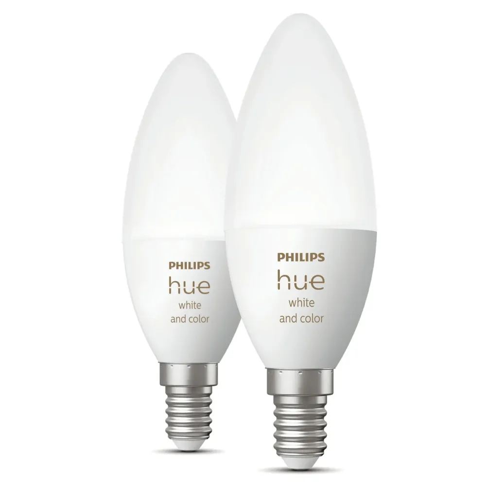 Philips Hue Smart Belysning|Smart Belysning|Color Ambiance Smart LED-pære E14 470 lm 2-pk.
