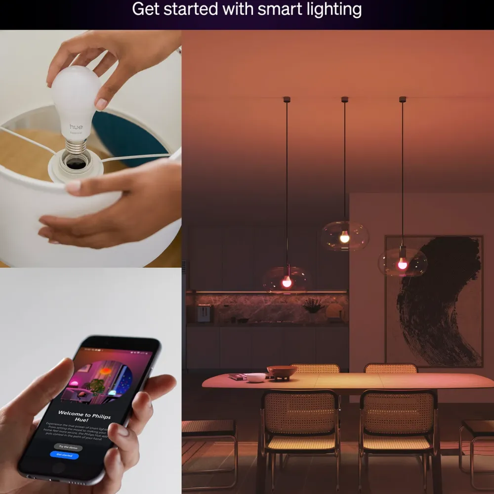 Philips Hue Lyslenker|Taklamper|Essential Smart LED-pære E27 806 lm 1-pk.
