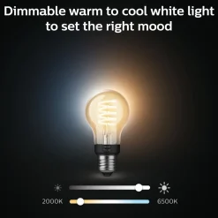 Philips Hue Smart Belysning|Smart Belysning|Filament A60 E27 Smart LED-pære 550 lm