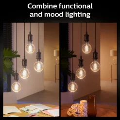 Philips Hue Smart Belysning|Smart Belysning|Filament G93 E27 Smart LED-pære 550 lm