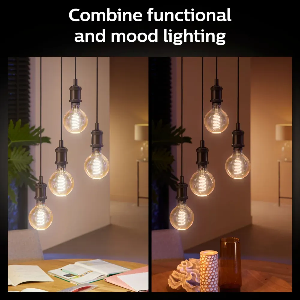 Philips Hue Smart Belysning|Smart Belysning|Filament G93 E27 Smart LED-pære 550 lm