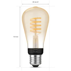 Philips Hue Smart Belysning|Smart Belysning|Filament ST64 E27 Smart LED-pære 550 lm
