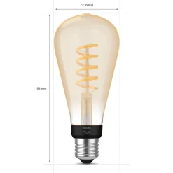 Philips Hue Smart Belysning|Smart Belysning|Filament ST72 E27 Smart LED-pære 550 lm
