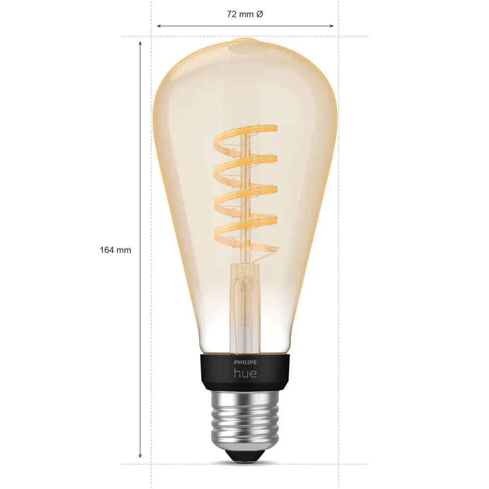 Philips Hue Smart Belysning|Smart Belysning|Filament ST72 E27 Smart LED-pære 550 lm