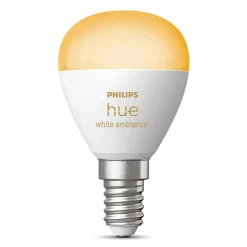 Philips Hue Smart Belysning|Smart Belysning|Luster Kuleformet LED-pære White Ambiance E14 470 lm