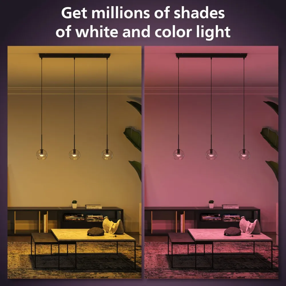 Philips Hue Smart Belysning|Smart Belysning|Luster Kuleformet LED-pære White and Color Ambiance E14 470 lm 2-pk.