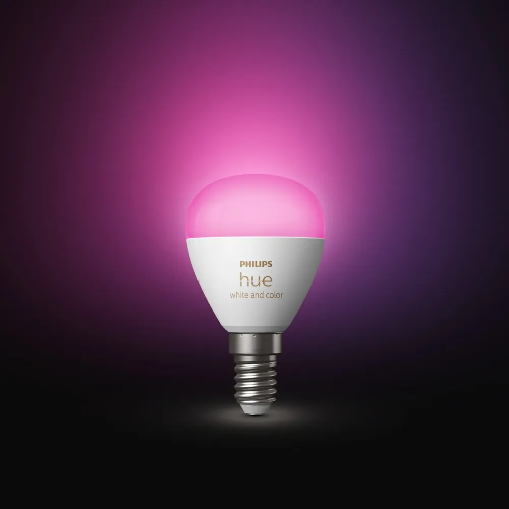 Philips Hue Smart Belysning|Smart Belysning|Luster Kuleformet LED-pære White and Color Ambiance E14 470 lm