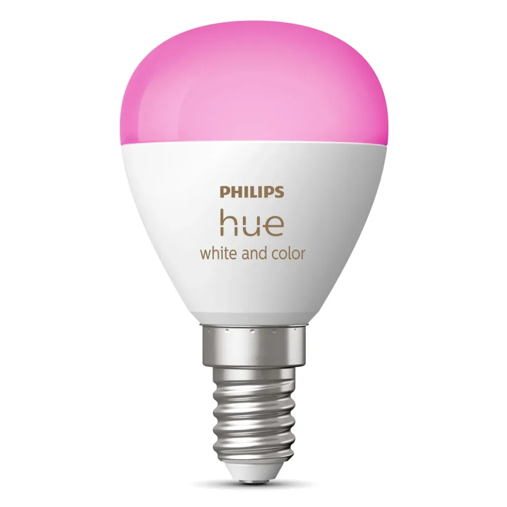 Philips Hue Smart Belysning|Smart Belysning|Luster Kuleformet LED-pære White and Color Ambiance E14 470 lm