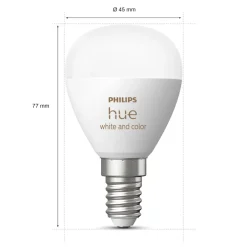 Philips Hue Smart Belysning|Smart Belysning|Luster Kuleformet LED-pære White and Color Ambiance E14 470 lm