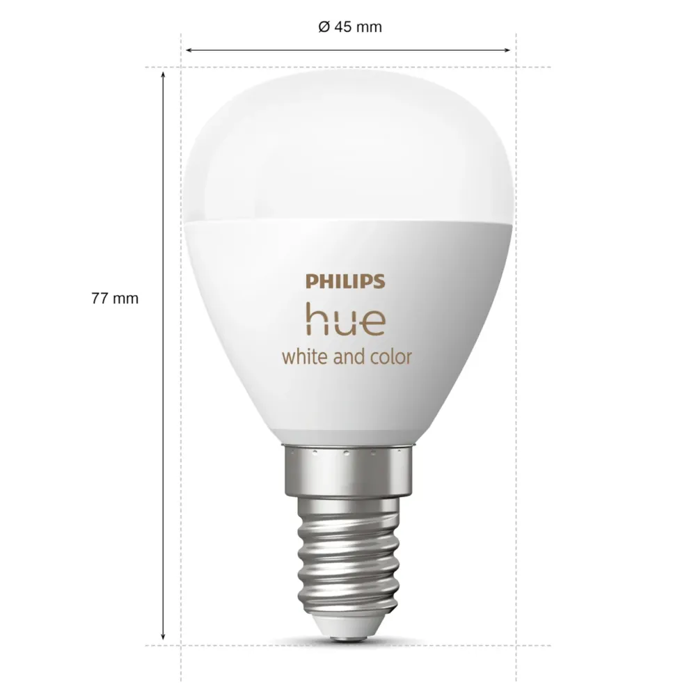 Philips Hue Smart Belysning|Smart Belysning|Luster Kuleformet LED-pære White and Color Ambiance E14 470 lm