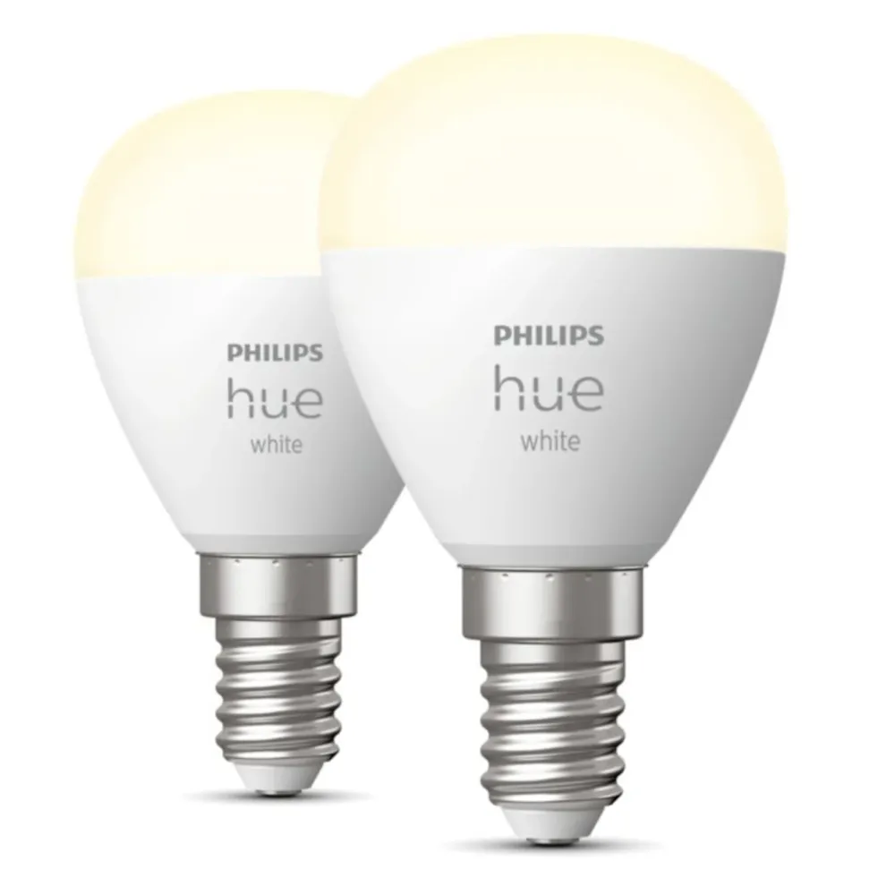 Philips Hue Smart Belysning|Smart Belysning|Luster Smart LED-pære E14 470 lm 2-pk.