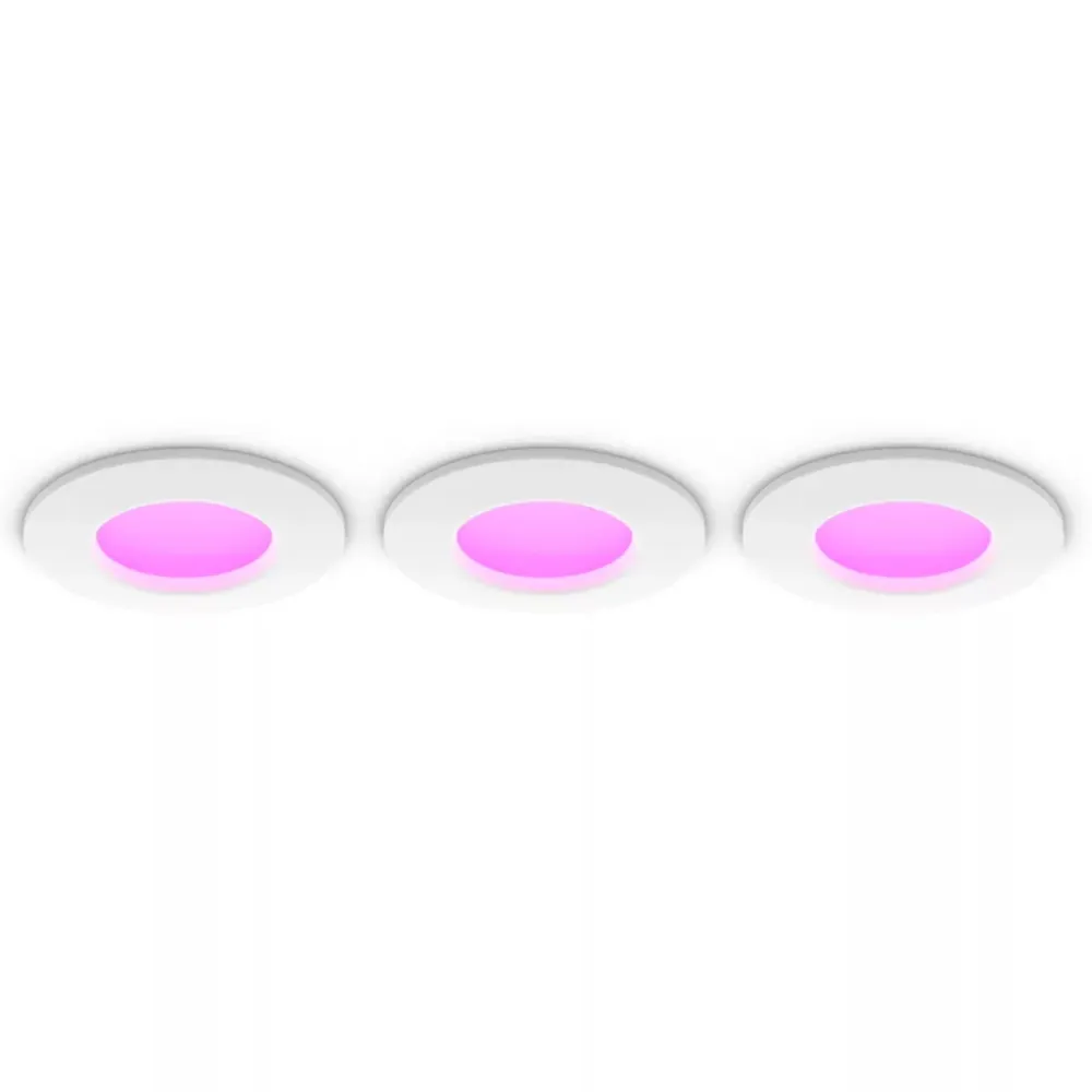 Philips Hue Smart Belysning|Philips Hue|Slank innfelt belysning Ø90 mm 3-pakning