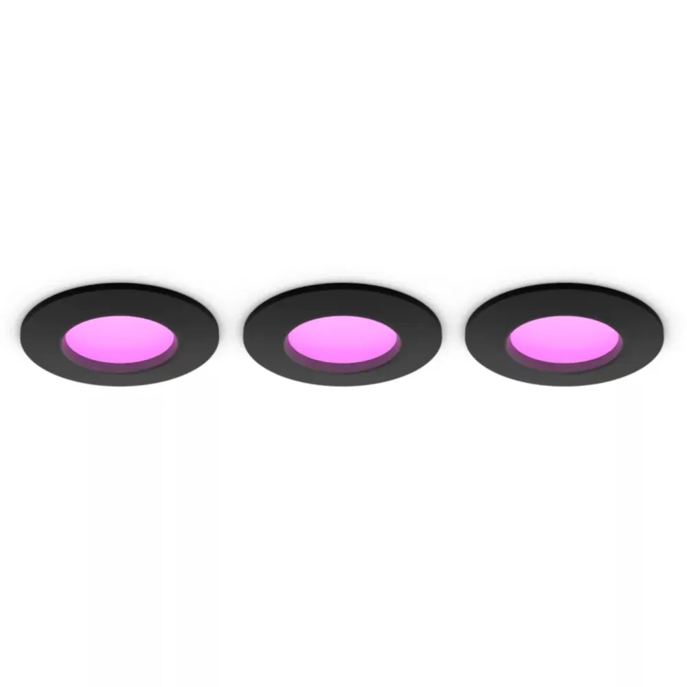 Philips Hue Smart Belysning|Philips Hue|Slank innfelt belysning Ø90 mm 3-pakning