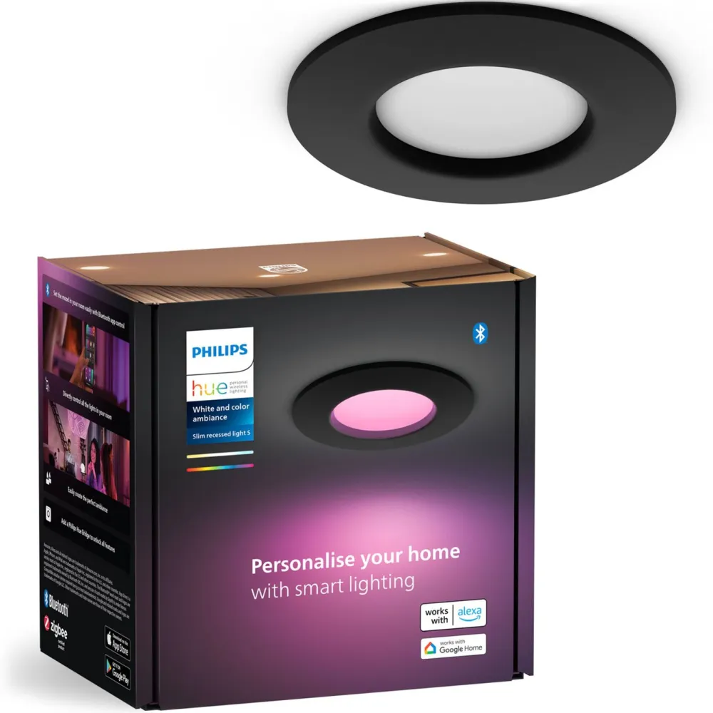Philips Hue Smart Belysning|Philips Hue|Slank innfelt belysning Ø90 mm