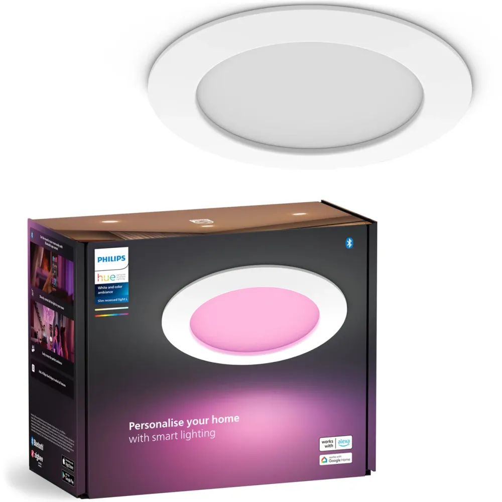 Philips Hue Smart Belysning|Philips Hue|Slank innfelt belysning Ø170 mm