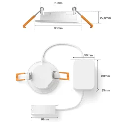 Philips Hue Smart Belysning|Lampetilbehør|Slim innfelt spotlight 90 mm 1-pk.
