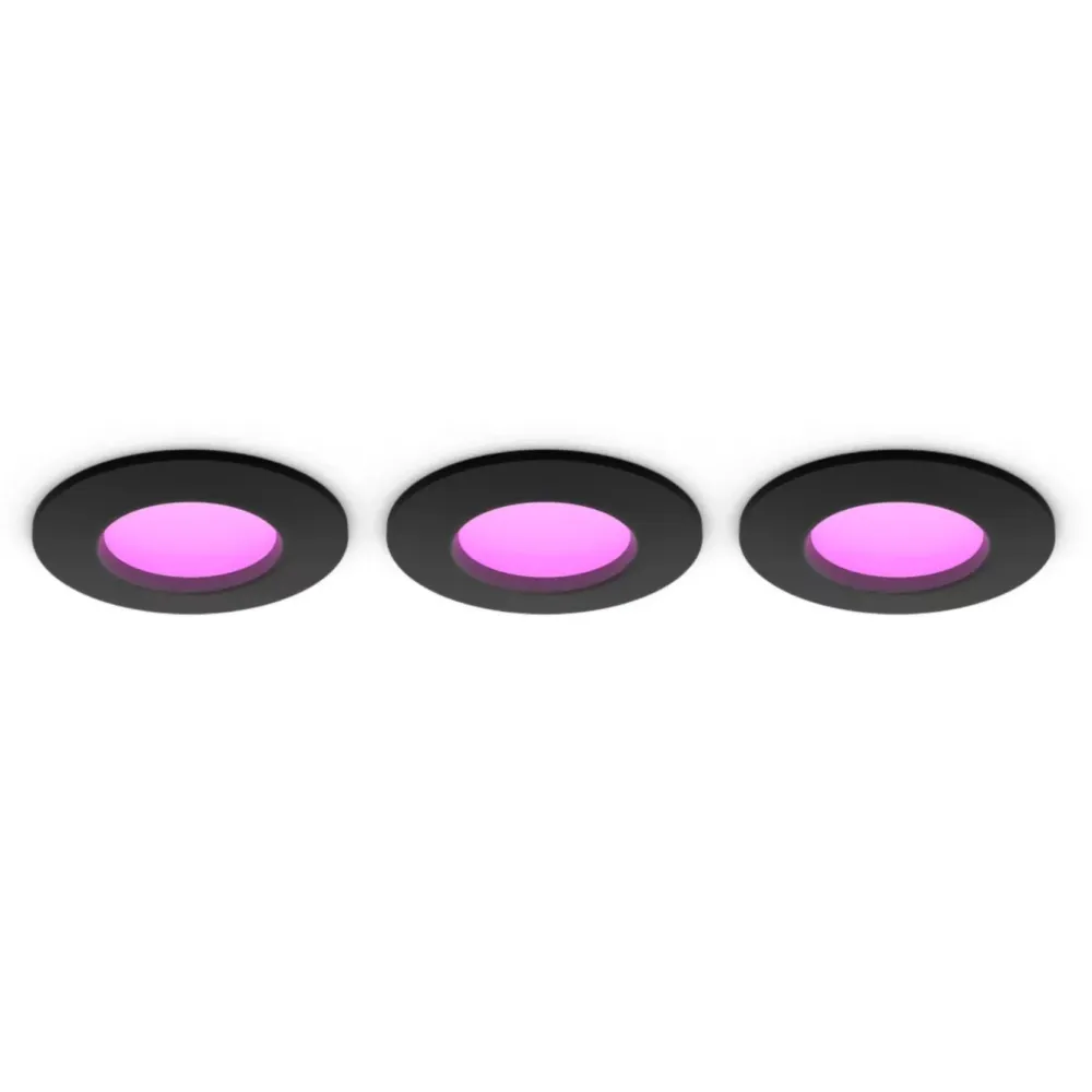 Philips Hue Smart Belysning|Lampetilbehør|Slim innfelt spotlight 90 mm 3-pk.