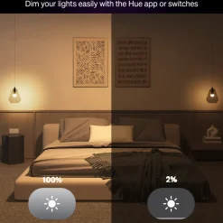 Philips Hue Smart Belysning|Philips Hue|Startpakke Essential: 3x White & Color E27 + Bridge