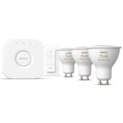 Philips Hue Smart Belysning|Smart Belysning|Startpakke: 3x White & Color GU10 + Dimmer + Bridge
