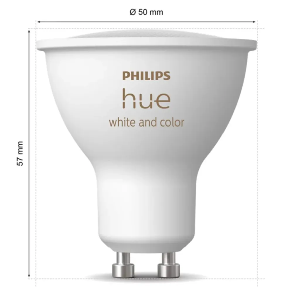 Philips Hue Smart Belysning|Smart Belysning|Startpakke: 3x White & Color GU10 + Dimmer + Bridge
