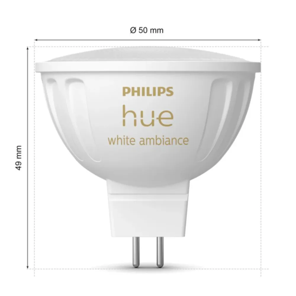Philips Hue Smart Belysning|Philips Hue|White Ambiance MR16 400 lm