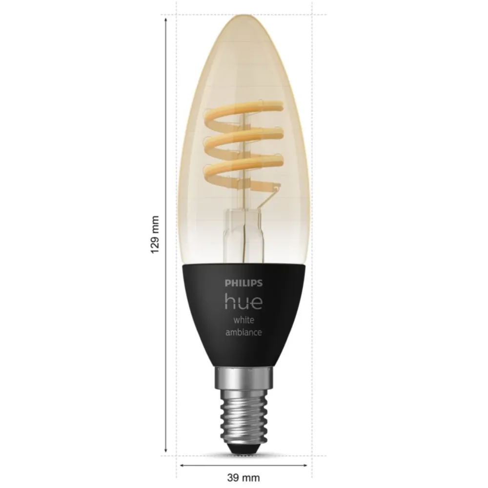 Philips Hue Smart Belysning|Smart Belysning|White Ambience Filament Smart LED-pære E14 350 lm