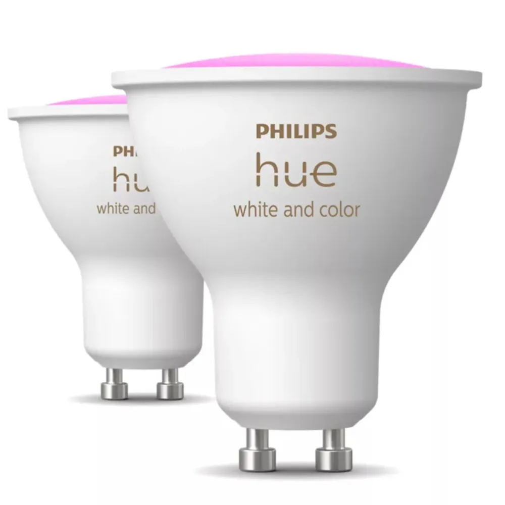 Philips Hue Smart Belysning|Smart Belysning|White and Color Ambiance Smart LED-pære GU10 400 lm 2-pk