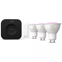Philips Hue Smart Belysning|Philips Hue|White & Color Ambiance GU10 – Startpakke med Bridge Pro