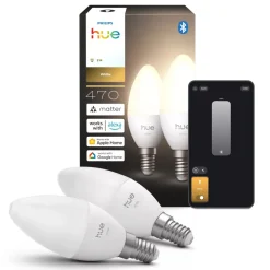 Philips Hue Smart Belysning|Philips Hue|White smart LED-kronlys E14 2-pakning