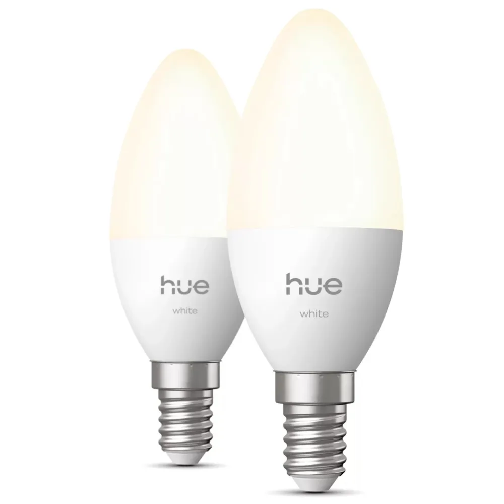 Philips Hue Smart Belysning|Philips Hue|White smart LED-kronlys E14 2-pakning